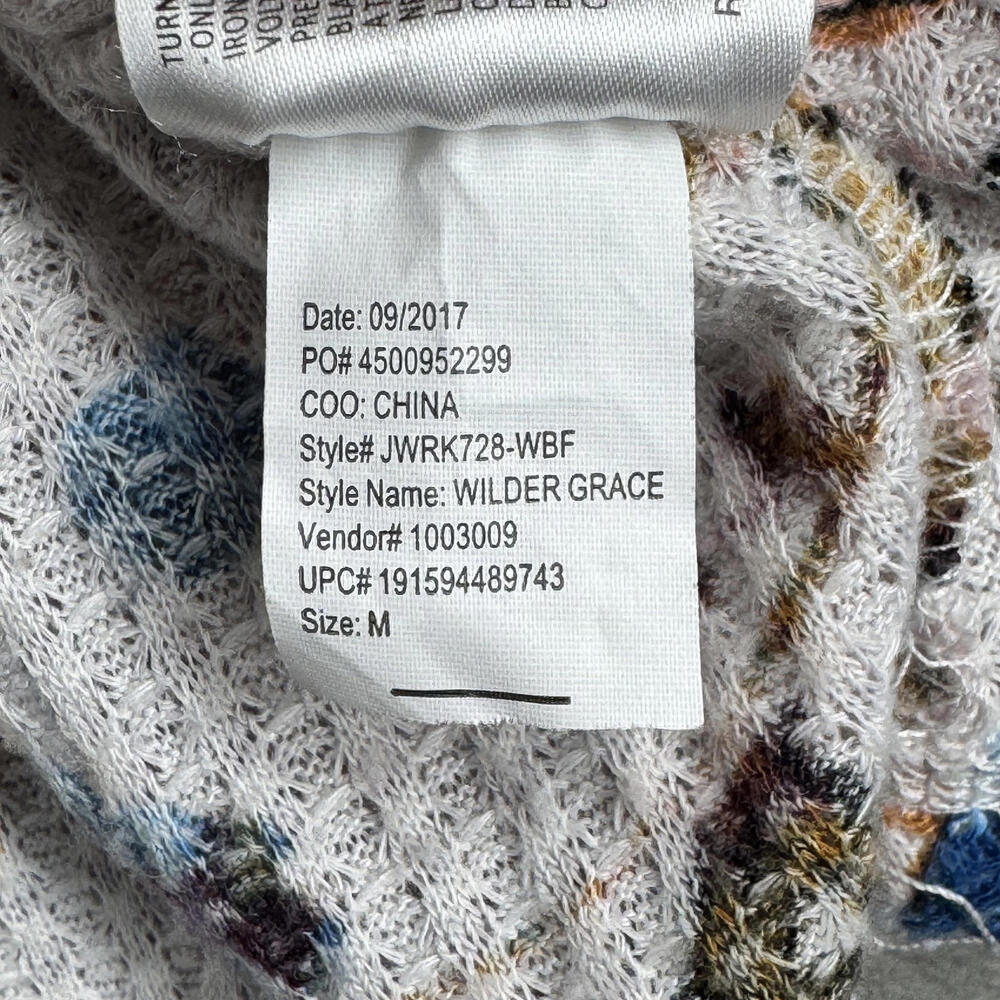William Rast Women's Floral Wilder Grace Drama Bell Sleeve Henley Top Medium - Picture 4 of 8